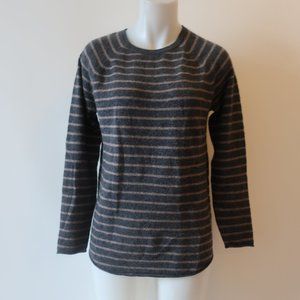 WOMENS THE CASHMERE PROJECT GREY TAUPE STRIPE CASHMERE SWEATER M *